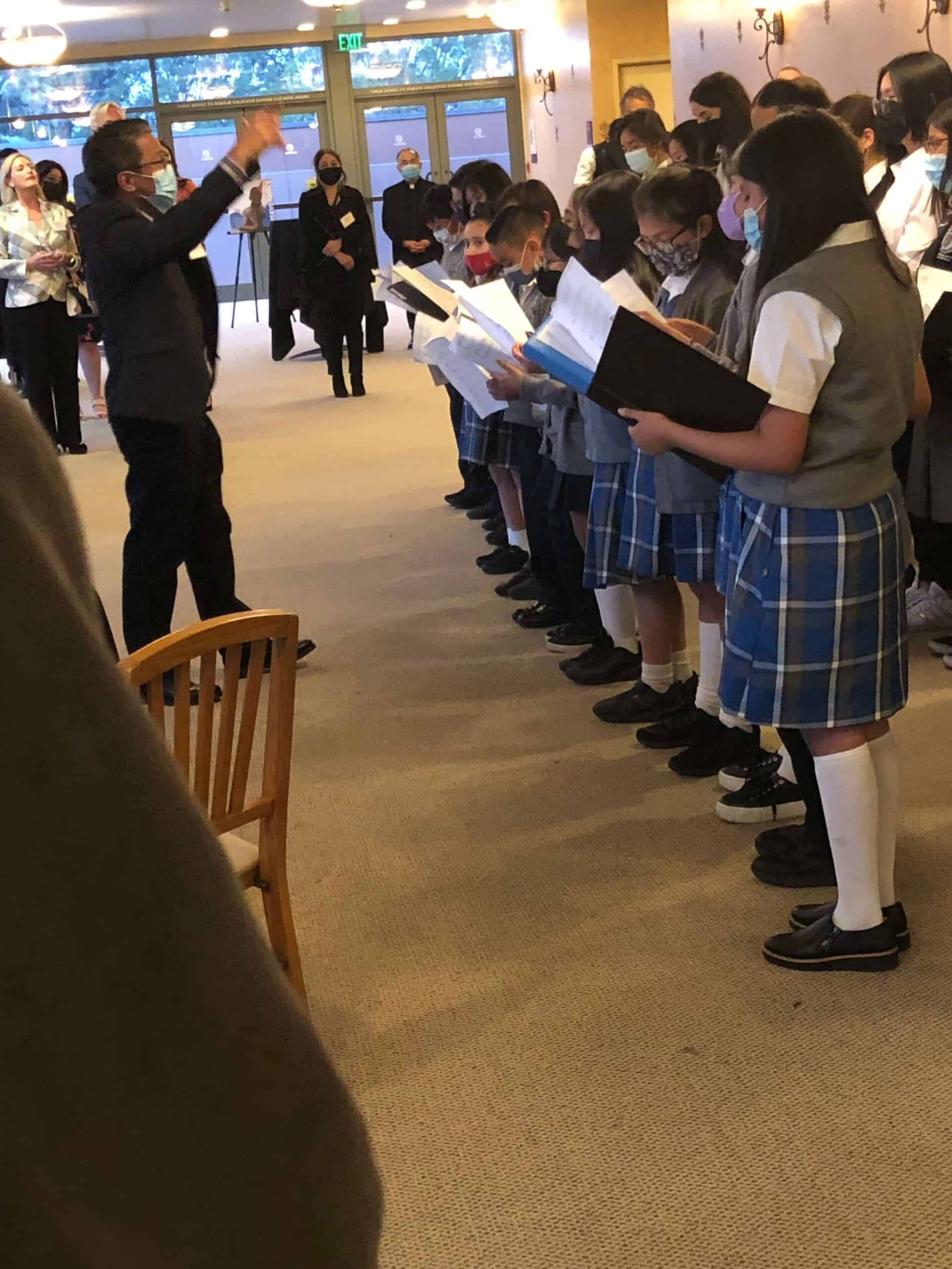 Catholic Education Foundation (CEF) Donor Appreciation Mass, December 5, 2021, Cathedral of Our Lady of the Angels, St. Genevieve School children’s choir.